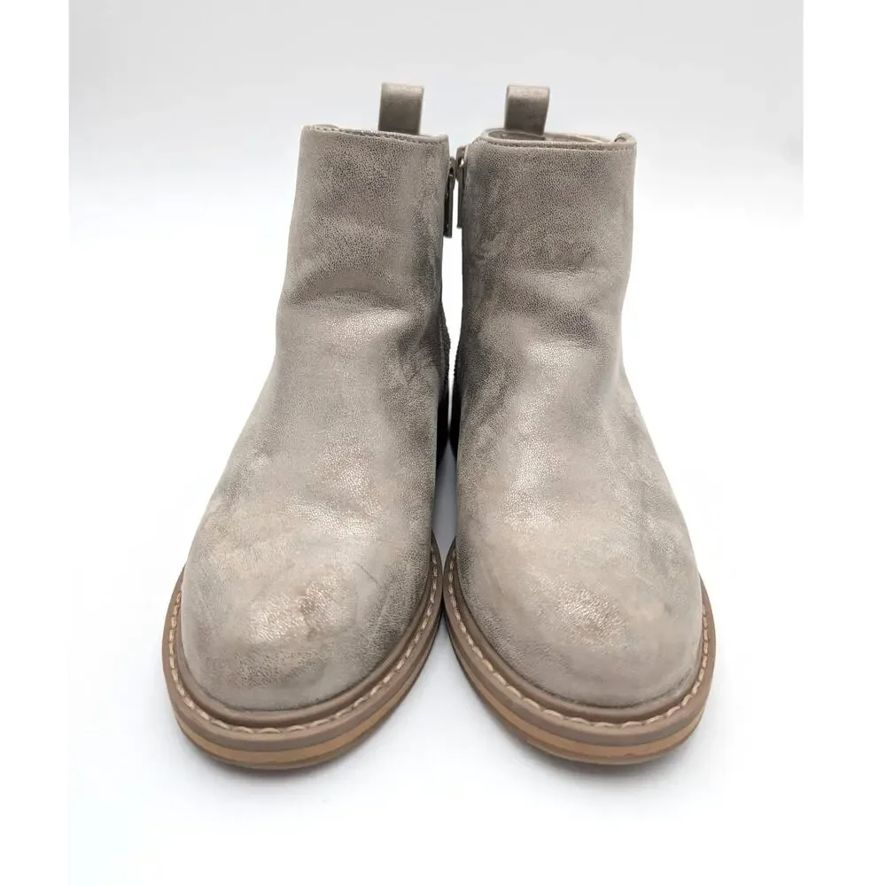 Nordstrom Flora Metallic Sparkle Zip-Up Boot Kids' Taupe Size US12M EU30
